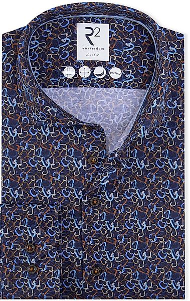 R2 Knitted Hemd Carabiner Navy - Größe 45 günstig online kaufen