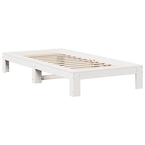 vidaXL Massivholzbett ohne Matratze Weiß 75x190 cm Kiefernholz 855341 günstig online kaufen