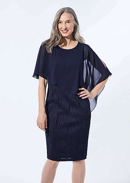 GOLDNER Abendkleid Kurzgröße: Festliches Kleid mit Chiffonüberwurf günstig online kaufen