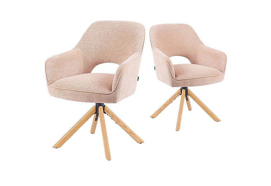 DUBI Möbel Polsterstuhl Mika-Lara, Federkern, Eiche geölt, 360° drehbar, Rü günstig online kaufen