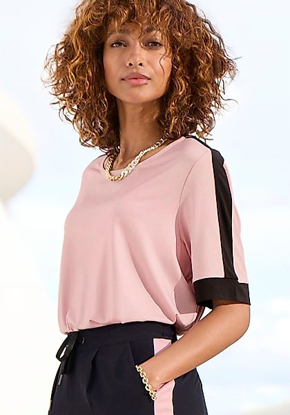 Vivance Kurzarmshirt mit sportlichen Kontraststreifen günstig online kaufen