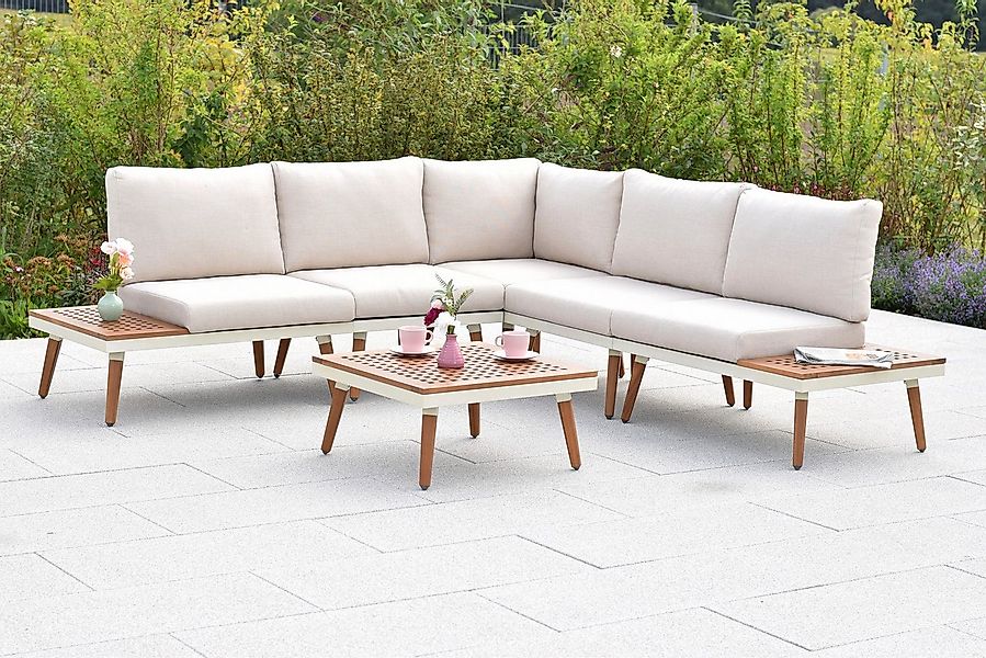 MERXX Gartenlounge-Set »Delphi«, (Set, 13-tlg), Eckbank mit seitlichen Abla günstig online kaufen