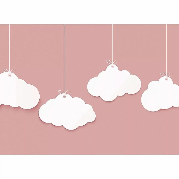 Fototapete Grafik Wolken Himmel Altrosa Weiß 3,50 m x 2,55 m FSC® günstig online kaufen