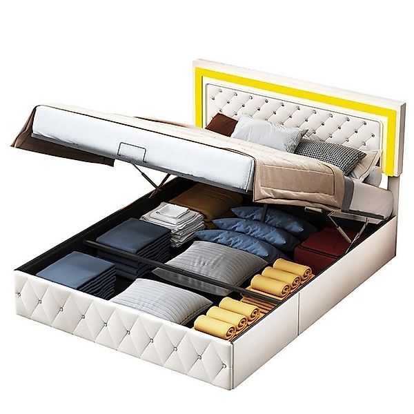 FUROKOY Polsterbett Hydraulisches Doppelbett Stauraumbett Verstellbare günstig online kaufen