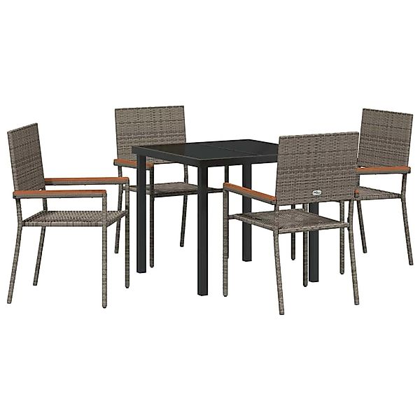 vidaXL Garten Essgruppe 5-Tlg Grau Poly Rattan 3379710 günstig online kaufen