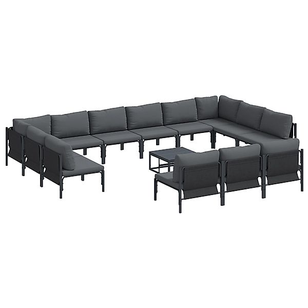 vidaXL Garten-Sofa-Set 14-Tlg Anthrazit Stahl 3379023 günstig online kaufen