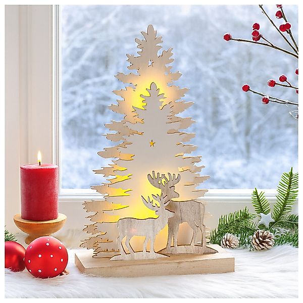 HTI-Living Weihnachtsfigur Beleuchtete Weihnachtsszene Rehe im günstig online kaufen