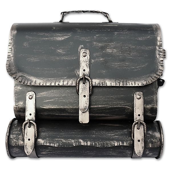 HMF 506-09 Briefkasten Antik SCHULRANZEN WNS 36 x 41 x 85 cm Silber günstig online kaufen