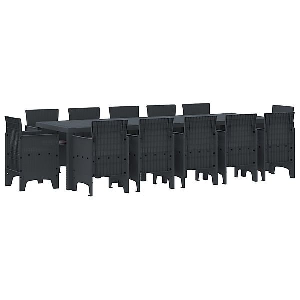 vidaXL 13-Teiliges Garten Esstisch Set mit Kissen Anthrazit Poly-Rattan 337 günstig online kaufen