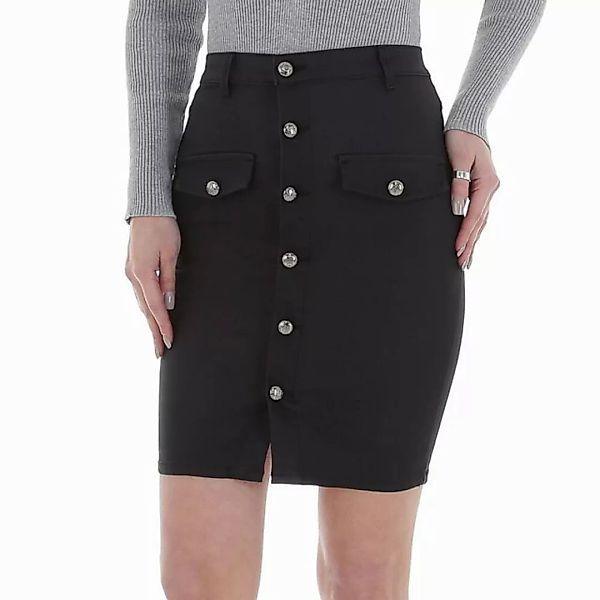 Ital-Design Lederimitatrock Damen Freizeit Stretch Minirock in Schwarz günstig online kaufen