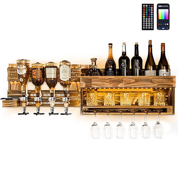 Yorbay Weinregal Weinregal aus Holz, Wandbar günstig online kaufen