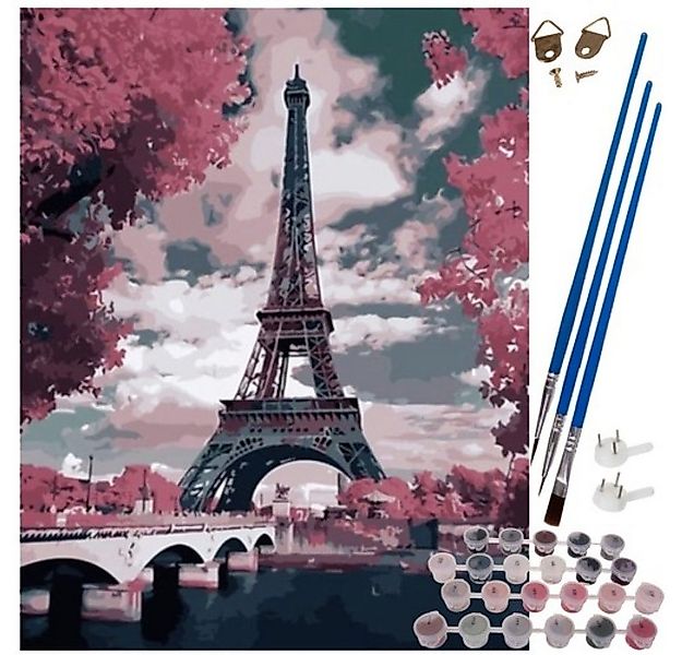 MAALEO Malen nach Zahlen Paris Eifelturm Leinwandbild, Malen nach Zahlen, 4 günstig online kaufen