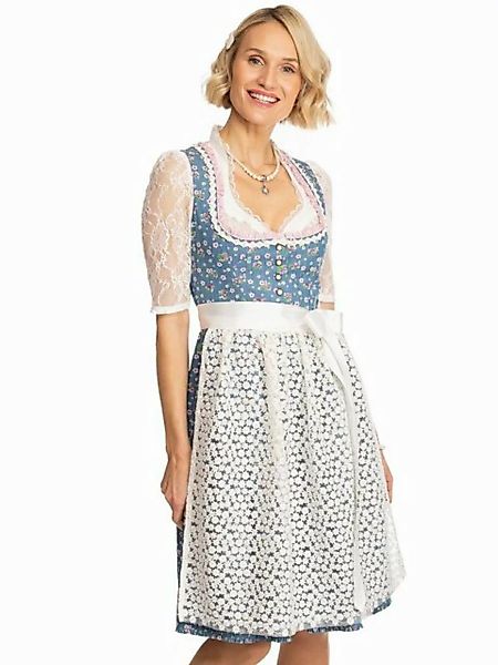 Alpenfee Tracht Dirndl Midi Dirndl 2tlg. 60 cm UTA blau günstig online kaufen