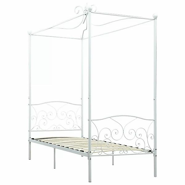 Himmelbett-gestell Weiß Metall 90 X 200 Cm günstig online kaufen