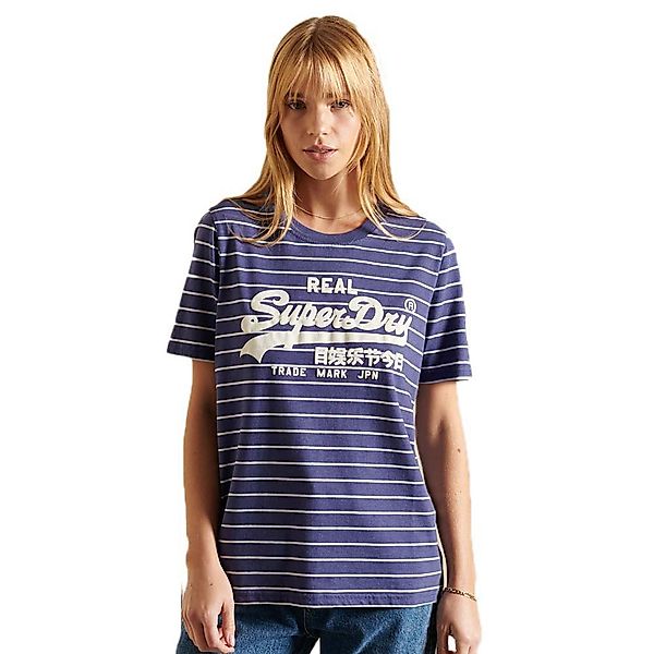 Superdry Vinage Logo Source Stripe T-shirt M Frontier Blue Marl günstig online kaufen