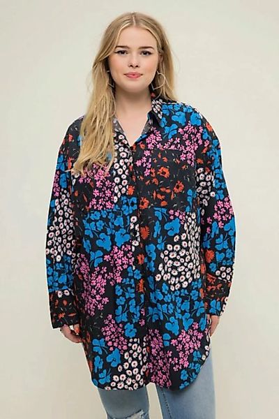 Studio Untold Hemdbluse Hemdbluse oversized Flower-Muster Knopfleiste günstig online kaufen