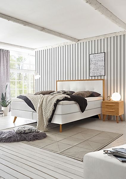 HASENA Boxspringbett "Nordic" modernes Design, Nordic Bett, gestepptes Kopf günstig online kaufen