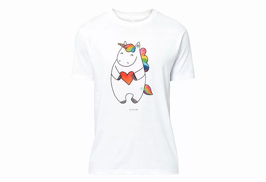 Mr. & Mrs. Panda T-Shirt Einhorn Herz - Weiß - Geschenk, lustig, Einhörner, günstig online kaufen