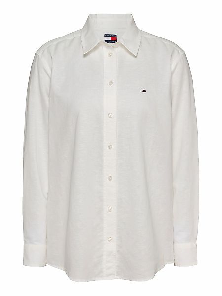 Tommy Jeans Hemdbluse "TJW RLX LINEN SHIRT", mit Logostickerei günstig online kaufen