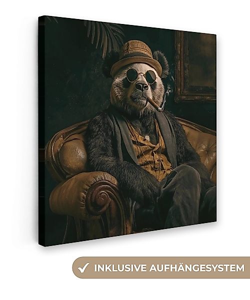 OneMillionCanvasses® Leinwandbild Panda - Hut - günstig online kaufen