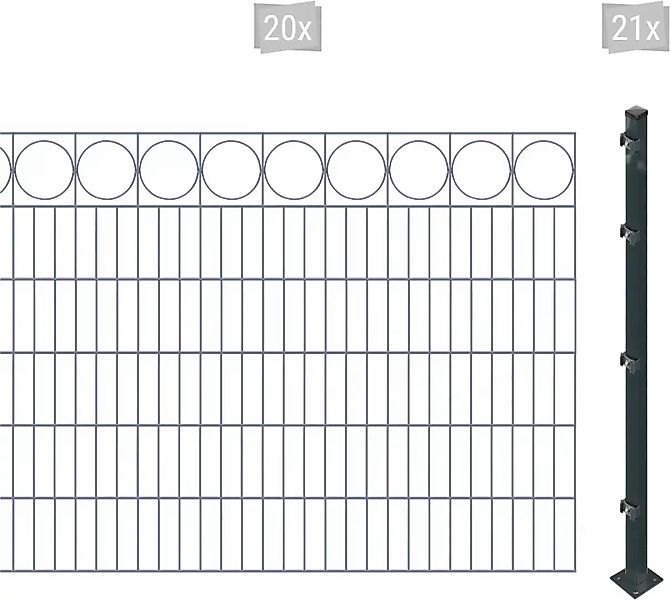 Arvotec Doppelstabmattenzaun "ESSENTIAL 120 zum Aufschrauben "Ring" mit Zie günstig online kaufen