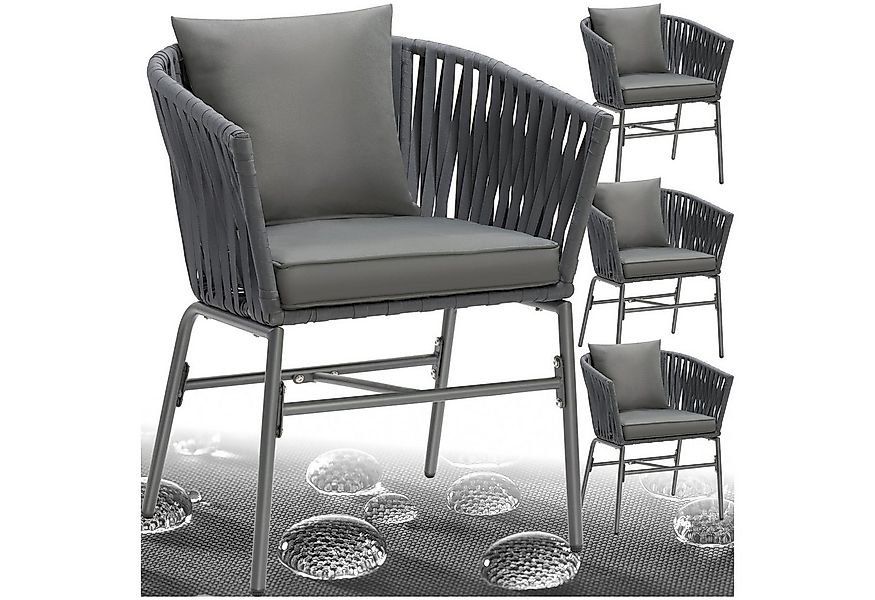 tectake Gartenstuhl Stuhlset (Set., 4 St), Solide Gestelle aus pulverbeschi günstig online kaufen