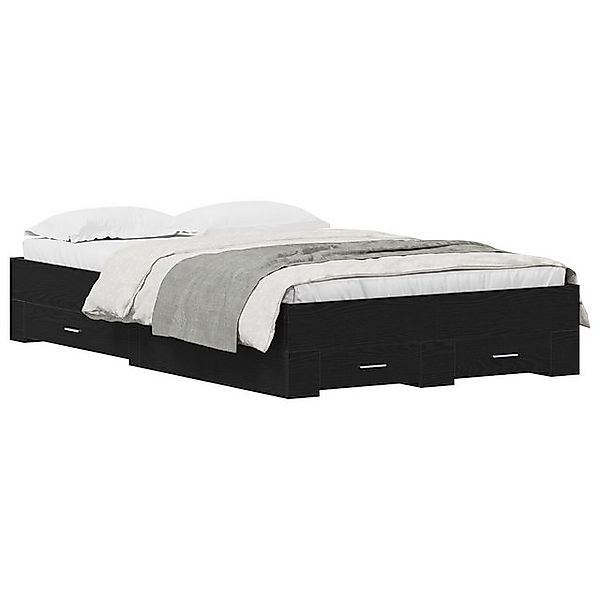 vidaXL Bett Bett mit Schubladen Schwarz Eiche 120x200 cm Holzwerkstoff (1-t günstig online kaufen