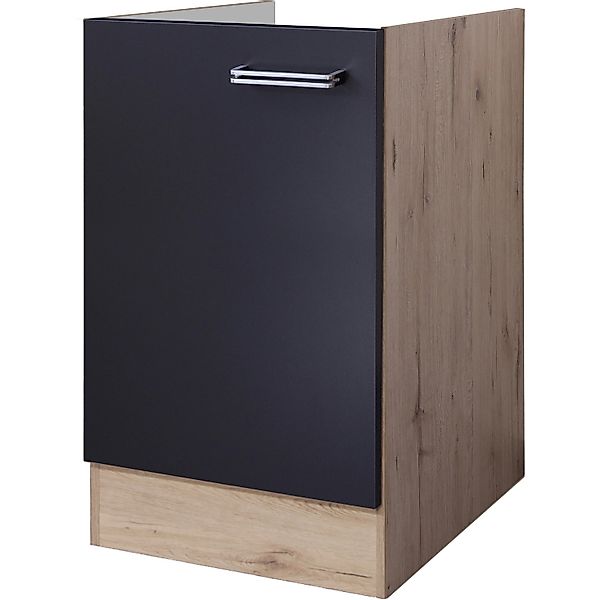 Flex-Well Exclusiv Spülenunterschrank Lara 50 cm ohne Arbeitsplatte Anthraz günstig online kaufen