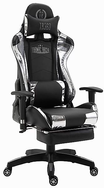 Racing Bürostuhl Turbo Mit Fußablage Glanz Schwarz/weiß günstig online kaufen