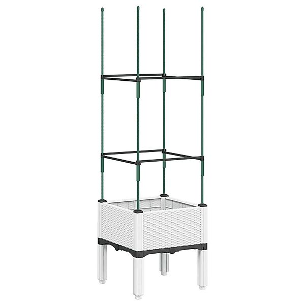 vidaXL Blumentopf Pflanzkübel mit Rankgitter Weiß günstig online kaufen