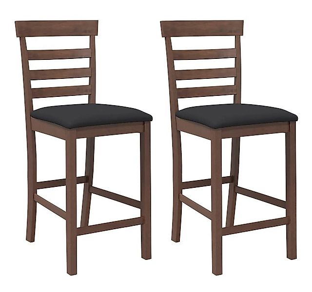 vidaXL Barhocker Barhocker mit Kissen 2 Stk. Braun Massivholz Gummibaum (2 günstig online kaufen