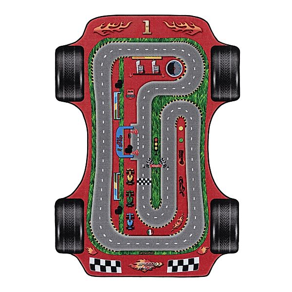 Ayyildiz Teppiche "PLAY 2907" Motivform 6 mm Höhe robuster Kurzflor, Rennst günstig online kaufen