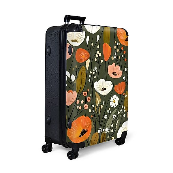 NoBoringSuitcases.com© Hartschalen-Trolley Weiße und orangefarbene Blüten günstig online kaufen