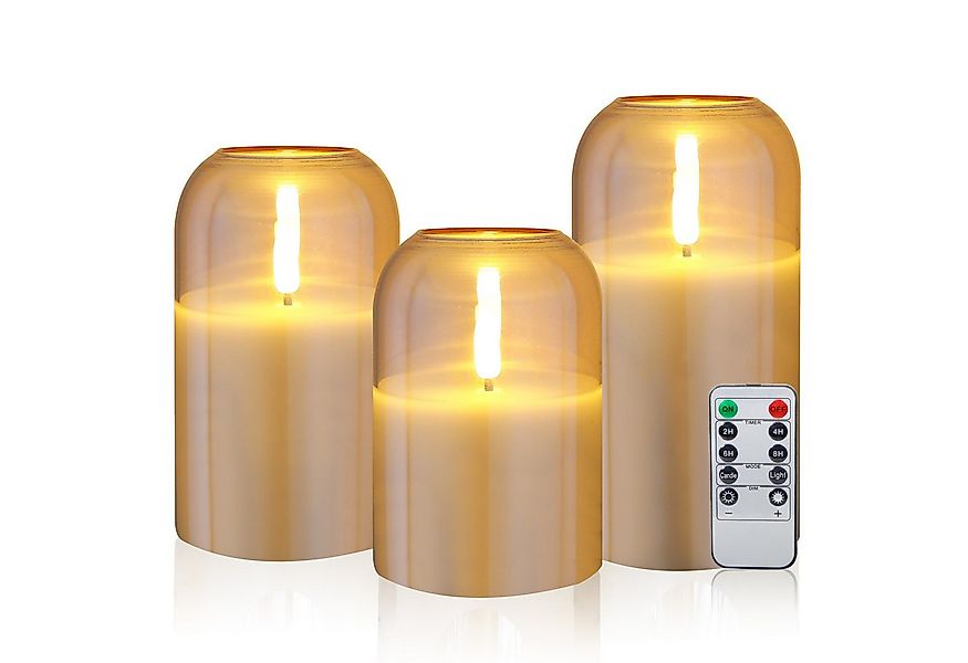 CCLIFE LED-Kerze LED Kerzen 3er Set mit Fernbedienung Timer Funktion 300 St günstig online kaufen