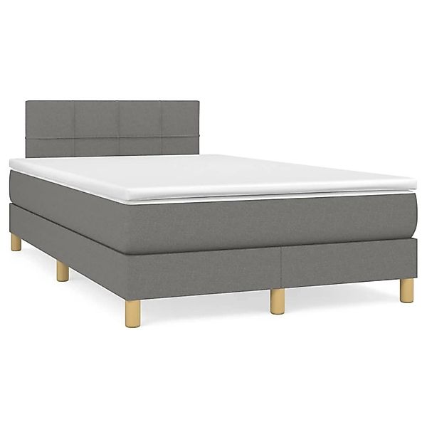 vidaXL Boxspringbett mit Matratze Dunkelgrau 120x200 cm Stoff1388582 günstig online kaufen