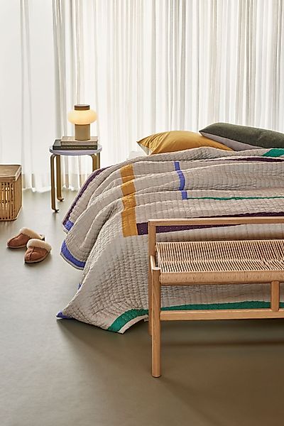 Twist Tagesdecke Square 260×260 cm Sandfarben/ Multifarben günstig online kaufen