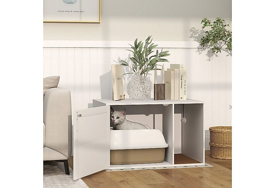 PawHut Tierhaus mit Loch, Tür, Eingang, Kratzpad, für Katze unter 6 kg, 80 günstig online kaufen