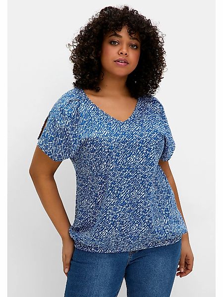 Sheego T-Shirt "Große Größen", mit Ärmel-Schlitz und Alloverdruck günstig online kaufen