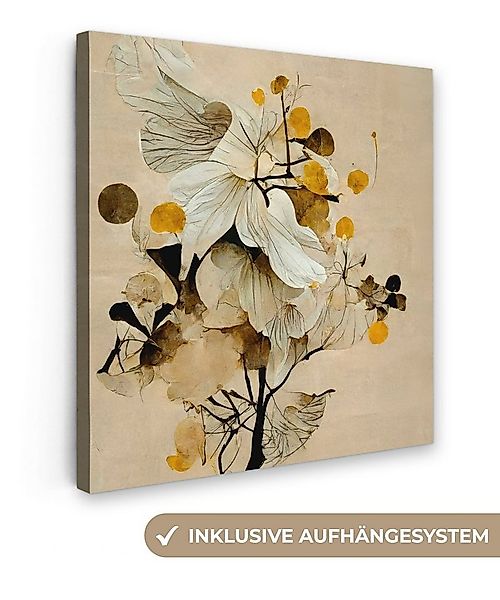 OneMillionCanvasses® Leinwandbild Blumen - Pflanzen - Gold - Vintage, Fotod günstig online kaufen