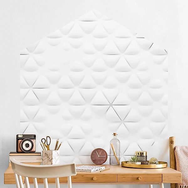 Hexagon Mustertapete selbstklebend Abstrakte Dreiecke in 3D günstig online kaufen