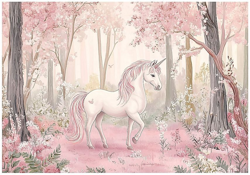 Wallarena Fototapete Kinderzimmer Mädchen Einhorn Rosa Kinder Vlies Tapete günstig online kaufen