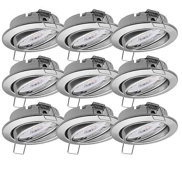 Oktaplex 9er Set Einbauspot Dijon inkl. LED Modul Dimmbar Neutralweiß Edels günstig online kaufen