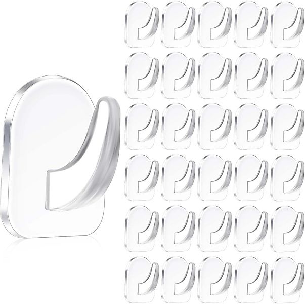 FELIXLEO Gardinenhaken 30 Stück Transparente Selbstklebende Wandhaken, Magi günstig online kaufen