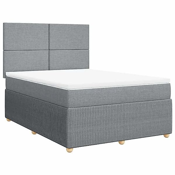 vidaXL Boxspringbett mit Matratze Hellgrau 140x200 cm Stoff 3292072 günstig online kaufen