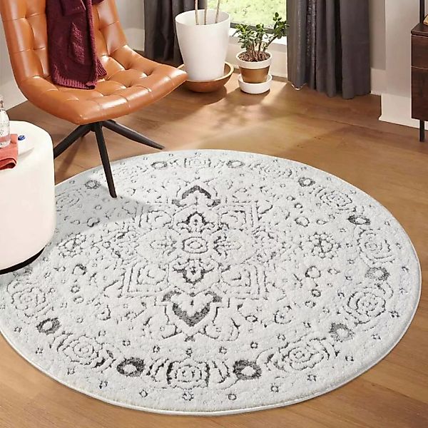Carpet City Teppich »LOUNGE 0638«, rund, 15 mm Höhe, Kurzflor-Teppich Moder günstig online kaufen