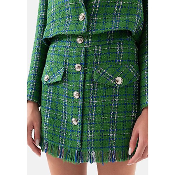 Just Like You  Röcke Grüner Tweed-Minirock für Damen mit Karomuster und Qua günstig online kaufen