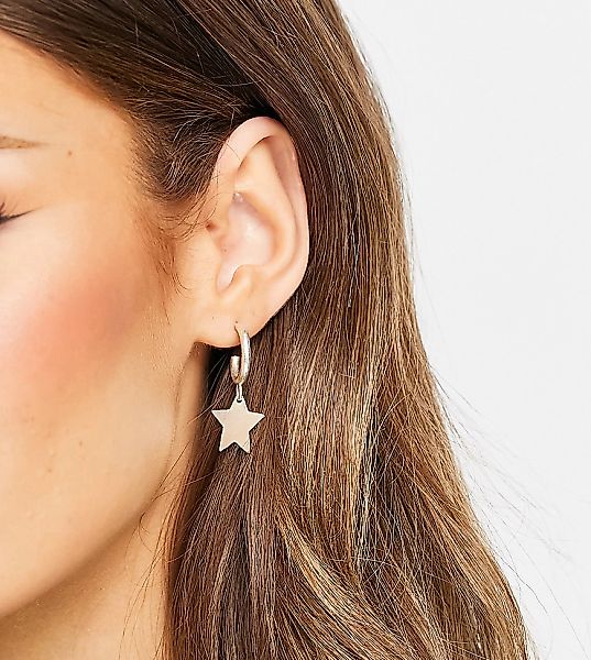 People Tree – Handgefertigte Ohrringe mit Sternanhänger in Silber günstig online kaufen