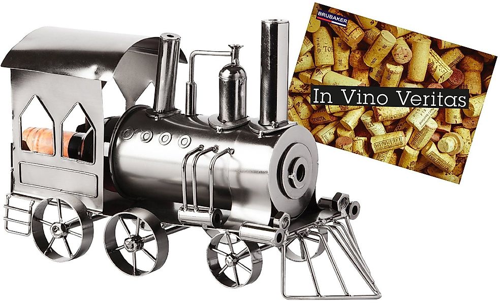 BRUBAKER Weinflaschenhalter Lokomotive, (Metall Skulptur, Wein günstig online kaufen