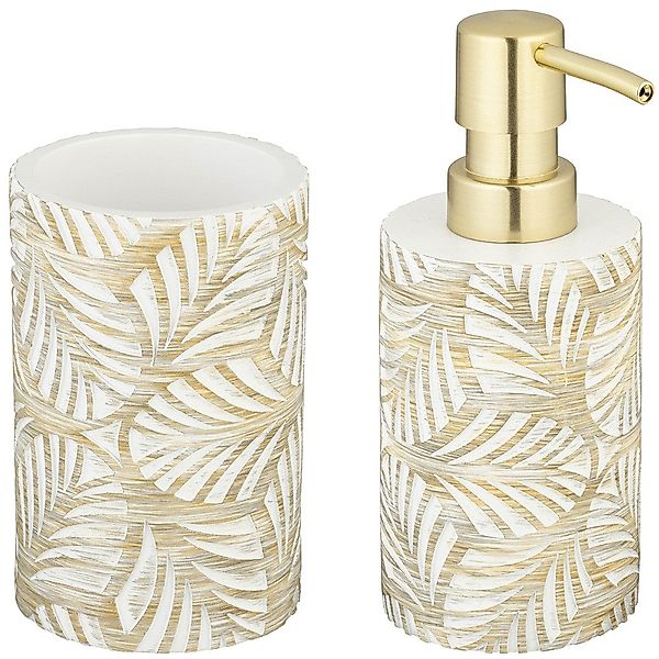 WENKO Badaccessoire-Set "Modell Terralba" Seifenspender und Zahnbürstenhalt günstig online kaufen