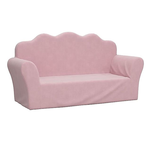 vidaXL Kindersofa, Kinder Schlafsofa 2-Sitzer Rosa Weich Plüsch günstig online kaufen